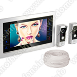 Комплект видеодомофона с двумя вызывными панелями HDcom S-101AHD + дополнительная вызывная панель + два блока вызова
